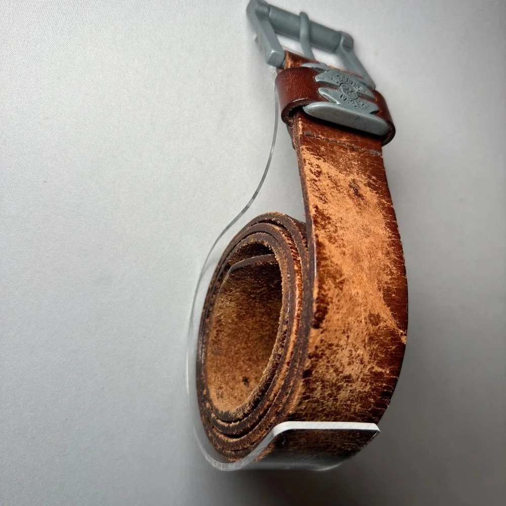 Levis Leather Belt‎ Mens 38 Brown Full Grain USA Western Metal Star